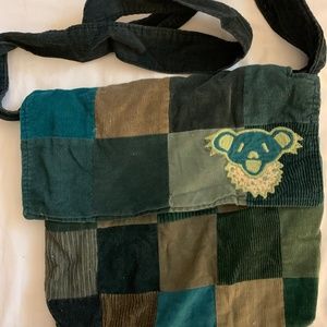 Crossbody hippie bag Grateful Dead corduroy